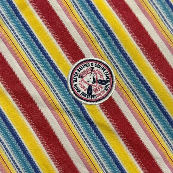 Galvanni Slim Fit Colorful Striped Button Down Shirt Medium - Picture 4 of 9